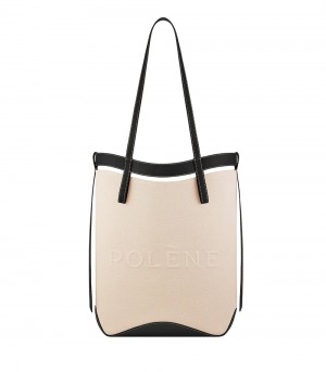 Polène Ilo Tote Bags ベージュ 黒 | LBSUJXN-70